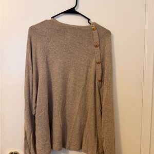 H&M Beige Sweater with Shoulder Buttons